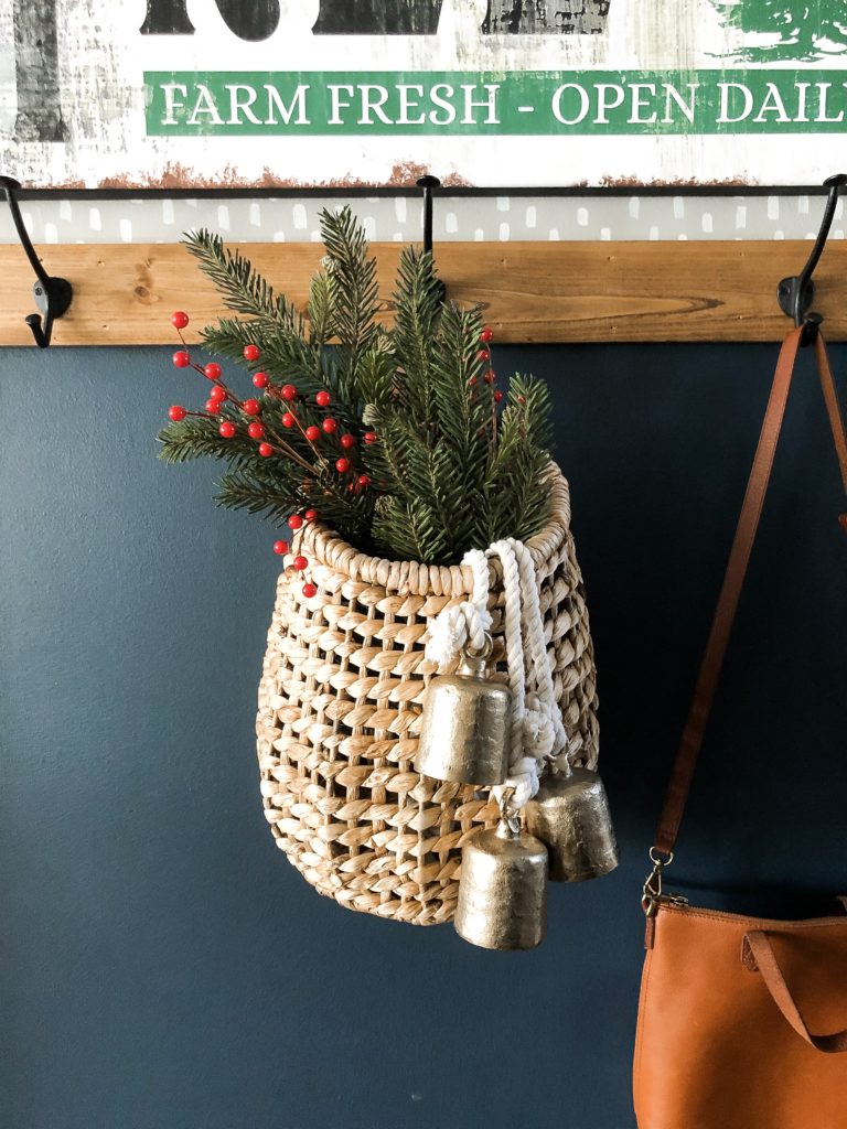 minimal christmas entryway etsy sign hanging basket diy wallpaper